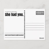 Carte Postale Bonne fête des mères - pas une condition préexista (Dos)