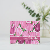 Carte Postale Bonne fête des mères. Peinture des tulipes printan (Debout devant)