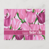 Carte Postale Bonne fête des mères. Peinture des tulipes printan (Devant)