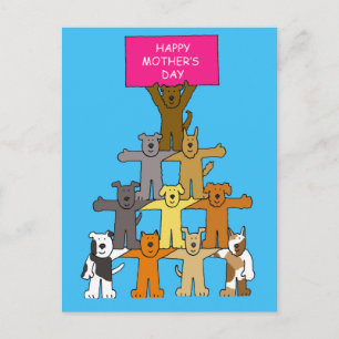 Carte Postale Bonne fête des mères pour l'Amoureux des chiens