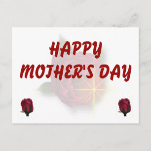 Carte Postale Bonne fête des mères Rose rouge