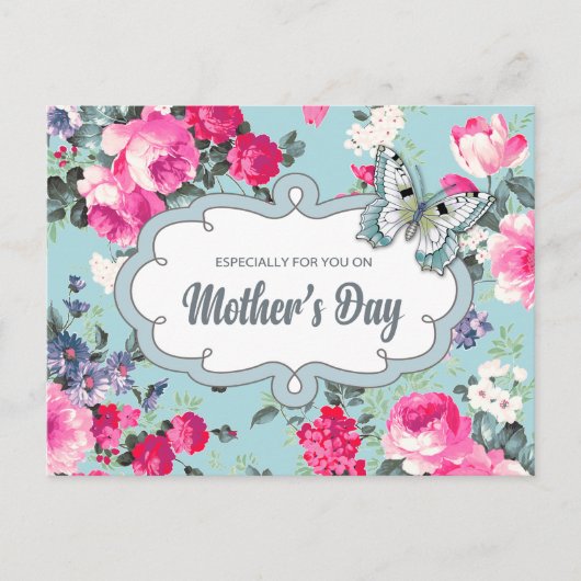 Carte Postale Bonne fête des mères. Tableau Rose ancien (Devant)