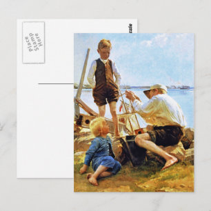 Carte Postale Bonne Fête des pères. Art
