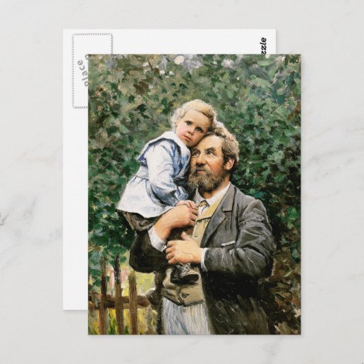 Carte Postale Bonne Fête des pères. Art (Devant / Derrière)