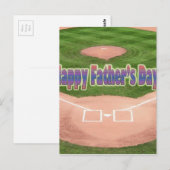 Carte Postale Bonne Fête des pères de baseball (Devant / Derrière)