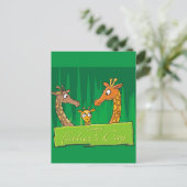 Carte Postale Bonne Fête des pères famille Giraffe (Debout devant)