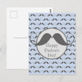 Carte Postale Bonne Fête des pères - Fun Mustache Motif (Devant / Derrière)