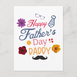 Carte Postale Bonne Fête des pères papa Nice Doodle Design