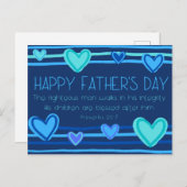 Carte Postale Bonne Fête des pères Proverbe 20:7 (Devant / Derrière)