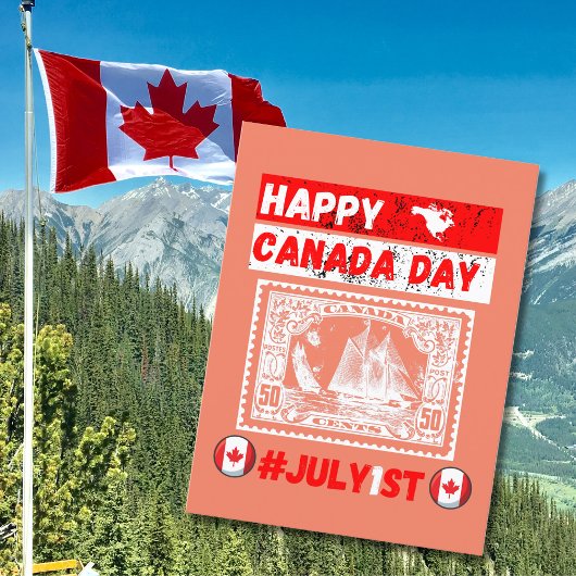 Carte Postale Bonne fête du Canada 1er juillet