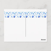 Carte Postale Bonne fête Hanoukka belle décoration bleue (Dos)