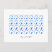 Carte Postale Bonne fête Hanoukka belle décoration bleue (Devant)