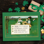 Carte Postale Bonne fête Vintage des enfants irlandais St. Patri<br><div class="desc">Carte de voeux vintage et colorée de la St. Patrick's Day avec des enfants irlandais dansants joyeux dans un pâturage vert avec un accueil festif.</div>