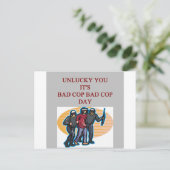 Carte Postale bonne flic mauvaise flic blague policière (Debout devant)