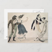 Carte Postale Bonne forme, No 1 : La valse, dessin satirique (Devant / Derrière)