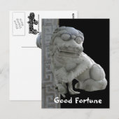 Carte Postale Bonne Fortune Foo Dog (Devant / Derrière)