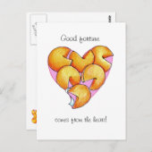 Carte Postale Bonne Fortune vient du coeur (Devant / Derrière)