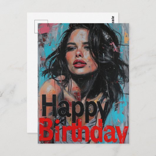 Carte Postale Bonne fresque d'anniversaire (Devant / Derrière)