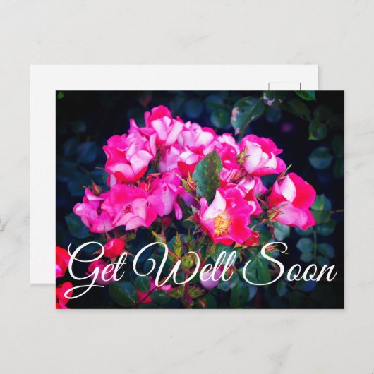 Carte postale Bonne Guérison Rose Esprit Sans Souc (Devant / Derrière)