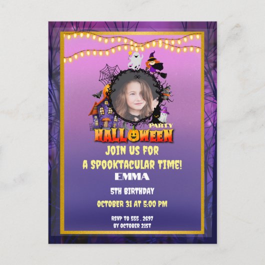 Carte Postale Bonne Halloween C'est la fête de la saison Éffraya (Devant)