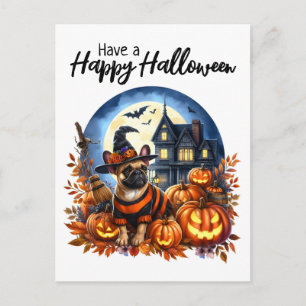Carte Postale Bonne Halloween mignonne taureau français