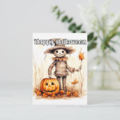 Carte Postale Bonne Halloween Scarecrow (Debout devant)