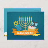 Carte Postale Bonne Hanoukka (Devant / Derrière)