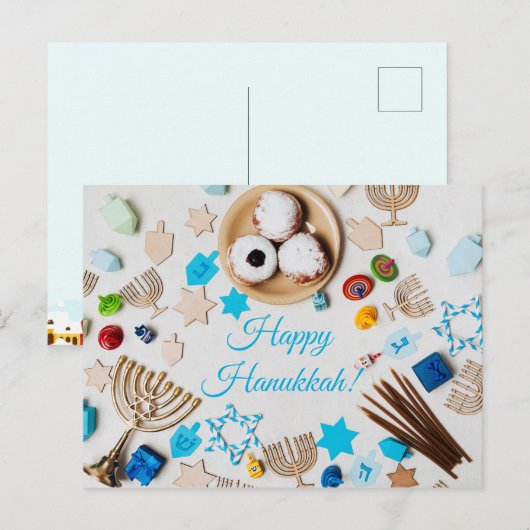 Carte Postale Bonne Hanoukka (Devant / Derrière)