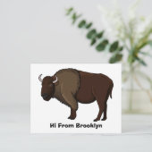 Carte Postale Bonne illustration de bison américain (Debout devant)