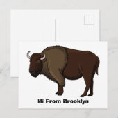 Carte Postale Bonne illustration de bison américain (Devant / Derrière)