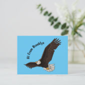 Carte Postale Bonne illustration de dessin d'aigle à chauve-sour (Debout devant)