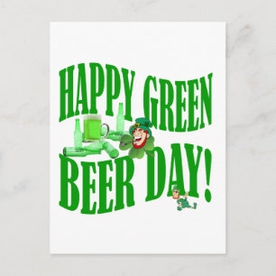 Carte Postale Bonne journée de bière verte