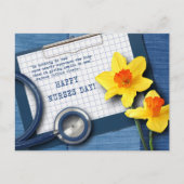 Carte Postale Bonne Journée des infirmières. Daffodiles de print (Devant)