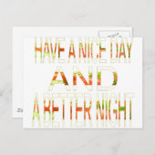 Carte Postale Bonne journée et meilleur art nocturne (Devant / Derrière)