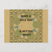 Carte Postale Bonne journée et meilleur art nocturne Imprimer (Devant)