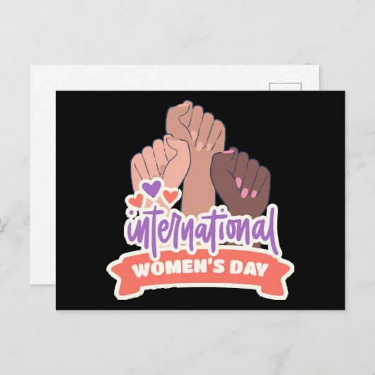 Carte Postale Bonne Journée internationale de la femme (Devant / Derrière)