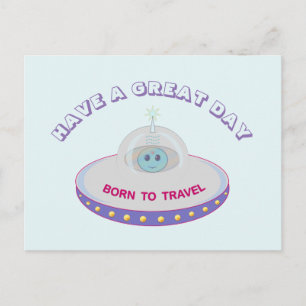 Carte Postale Bonne journée salutations OVNI