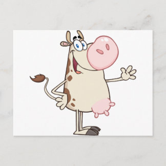 Carte Postale Bonne mascotte de dessin de vache