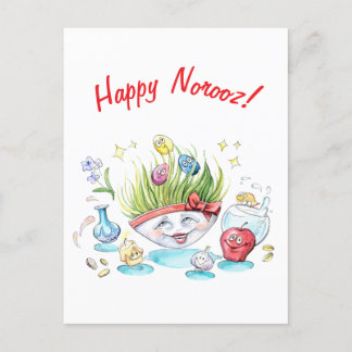 Carte Postale Bonne Norooz Haft Sin drôle table