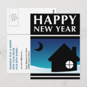 Carte Postale bonne nouvelle année nouvelle adresse faire-part (Devant / Derrière)