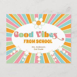 Carte Postale Bonne Nouvelle De L'École Retro Vibes Enseignant