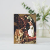 Carte postale :  Bonne nuit - avec St Bernard (Debout devant)