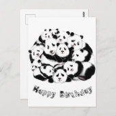Carte Postale Bonne Pandas Funny Birthday Card (Devant / Derrière)