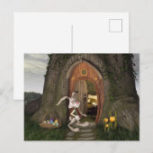 Carte Postale Bonne Pâques - La Maison du lapin (Devant / Derrière)