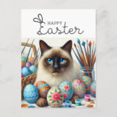 Carte Postale Bonne Pâques pour les Amoureux de les chats (Devant)