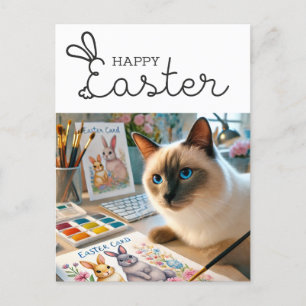 Carte Postale Bonne Pâques pour les Amoureux de les chats