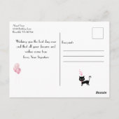 Carte Postale Bonne Parties scintillant d'anniversaire Coeur ros (Dos)