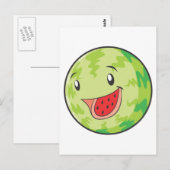 Carte Postale Bonne pastèque Fruit souriant (Devant / Derrière)