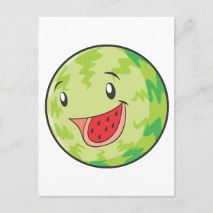 Carte Postale Bonne pastèque Fruit souriant