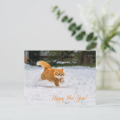 Carte Postale Bonne PostCard du Nouvel An de Cute Ginger Cat (Debout devant)